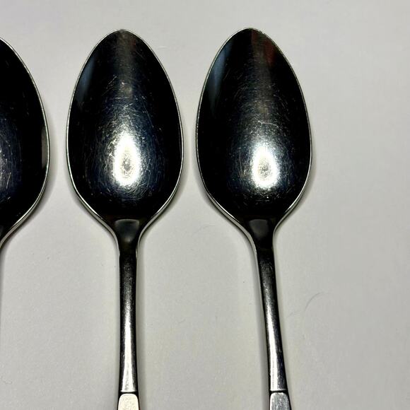 Oneida Community CELEBRITY Stainless 4 Iced Tea Spoons MCM w/ White Stars - Picture 4 of 11